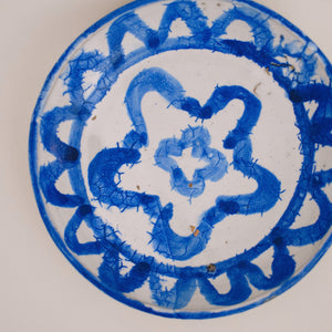 Thrifted Goods - Handmade Pottery Dish (Blue + White)