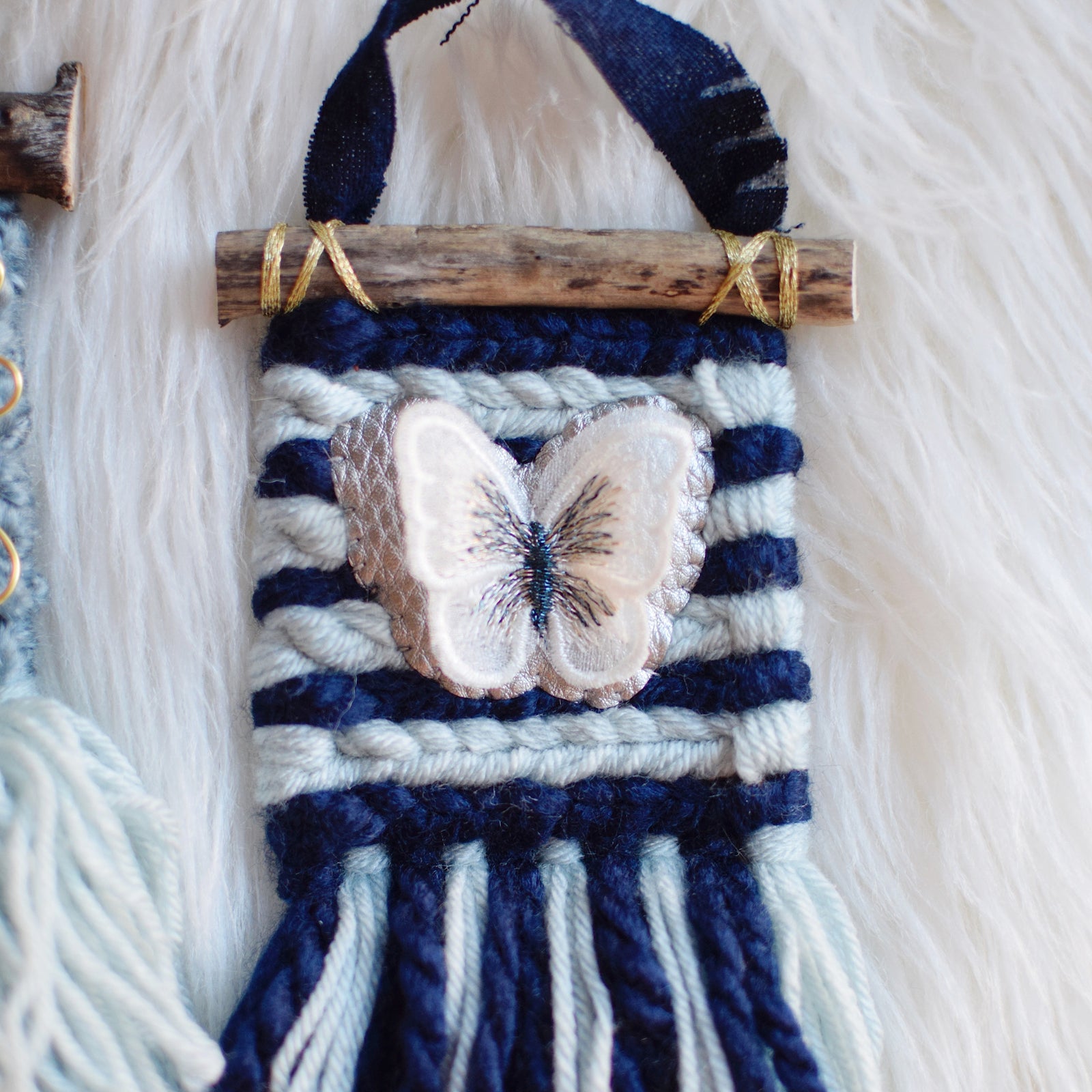 Mini Weave - Scrap Collection Blue + Gold Butterflies 𐀔 - 7 + 8