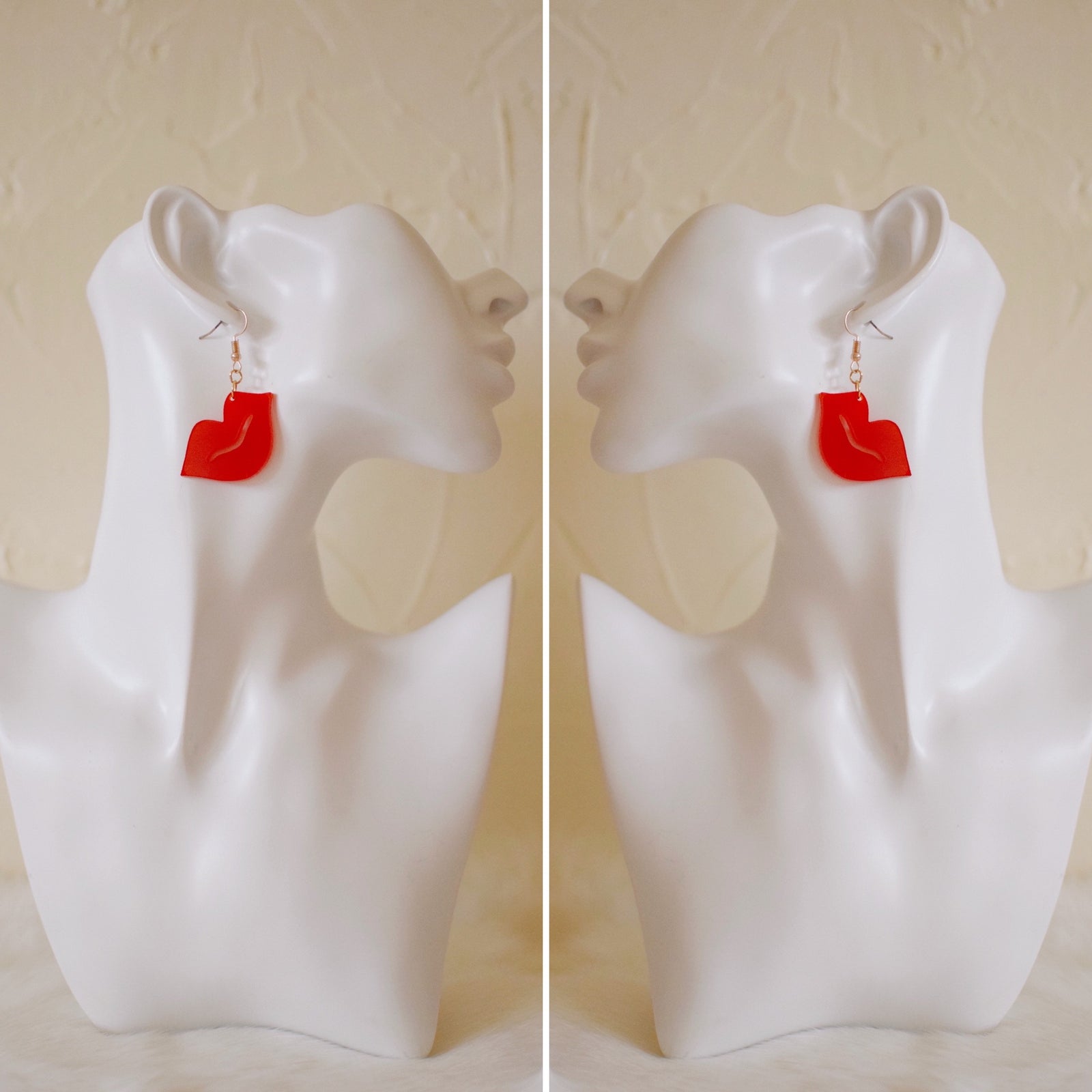 Earrings - Valentines Day - Smooch Dangles - Translucent Red