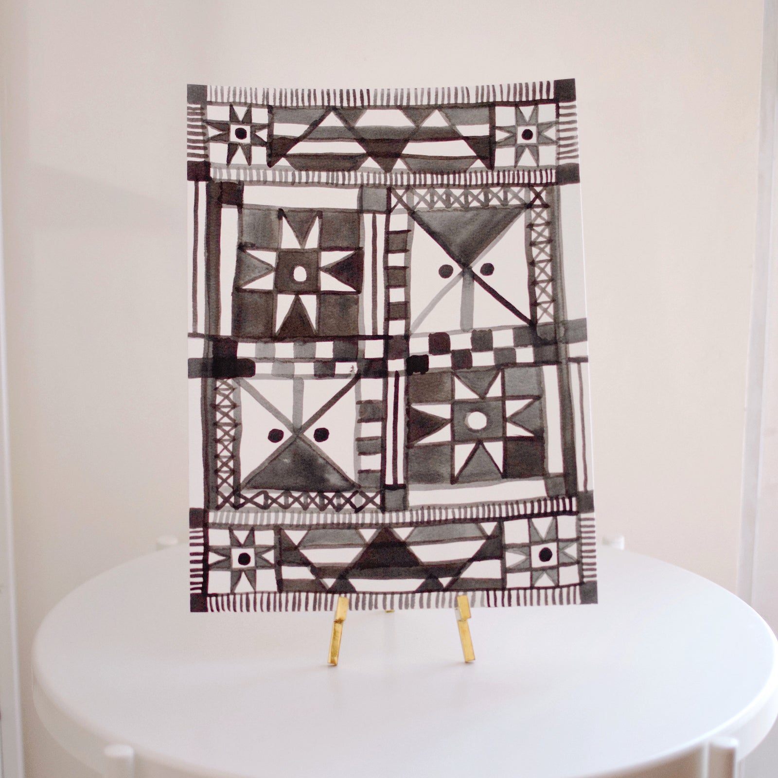 Original Watercolor Painting - Quilt Pattern No. 13