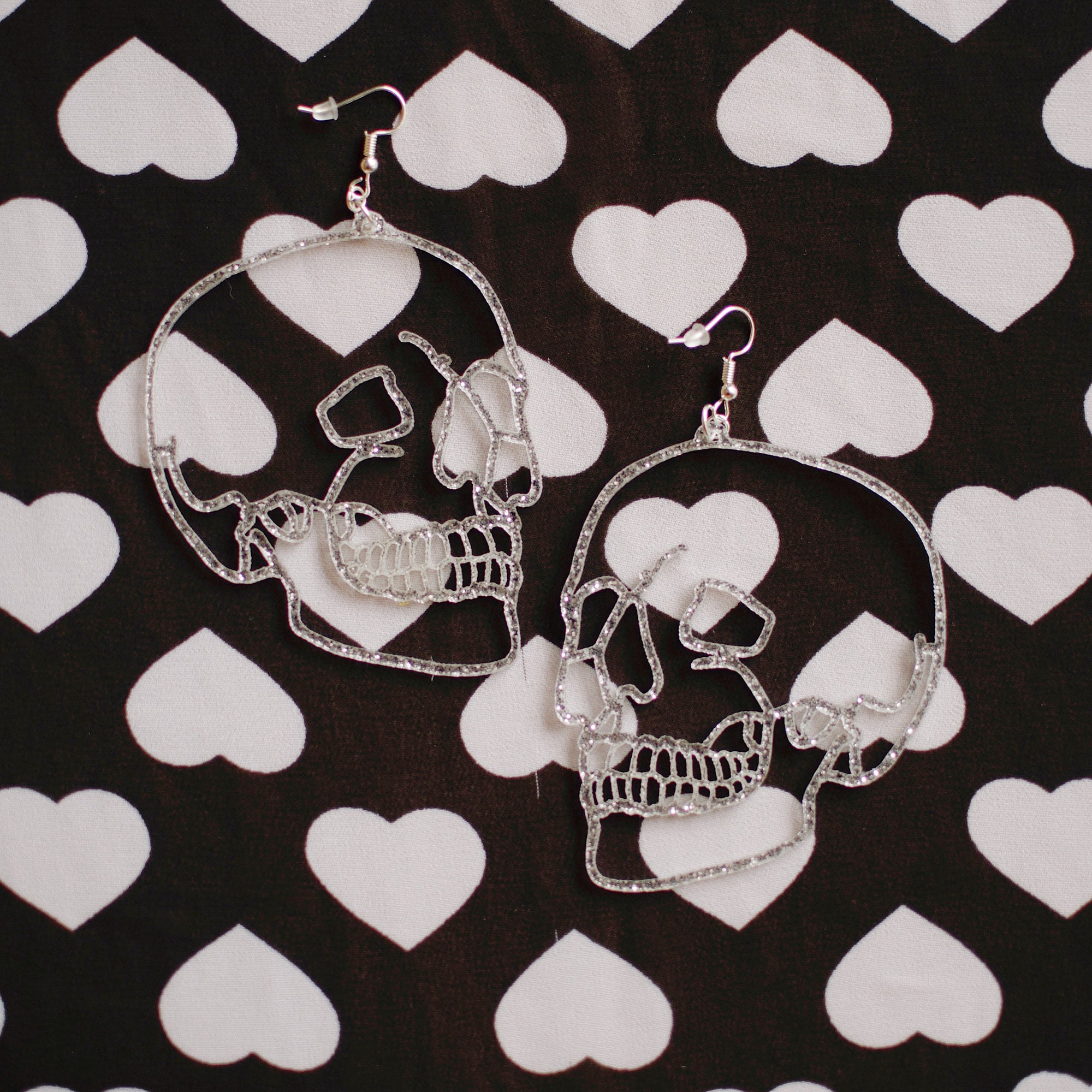 Earrings - Halloween Skull Hoops - Devil's Disco
