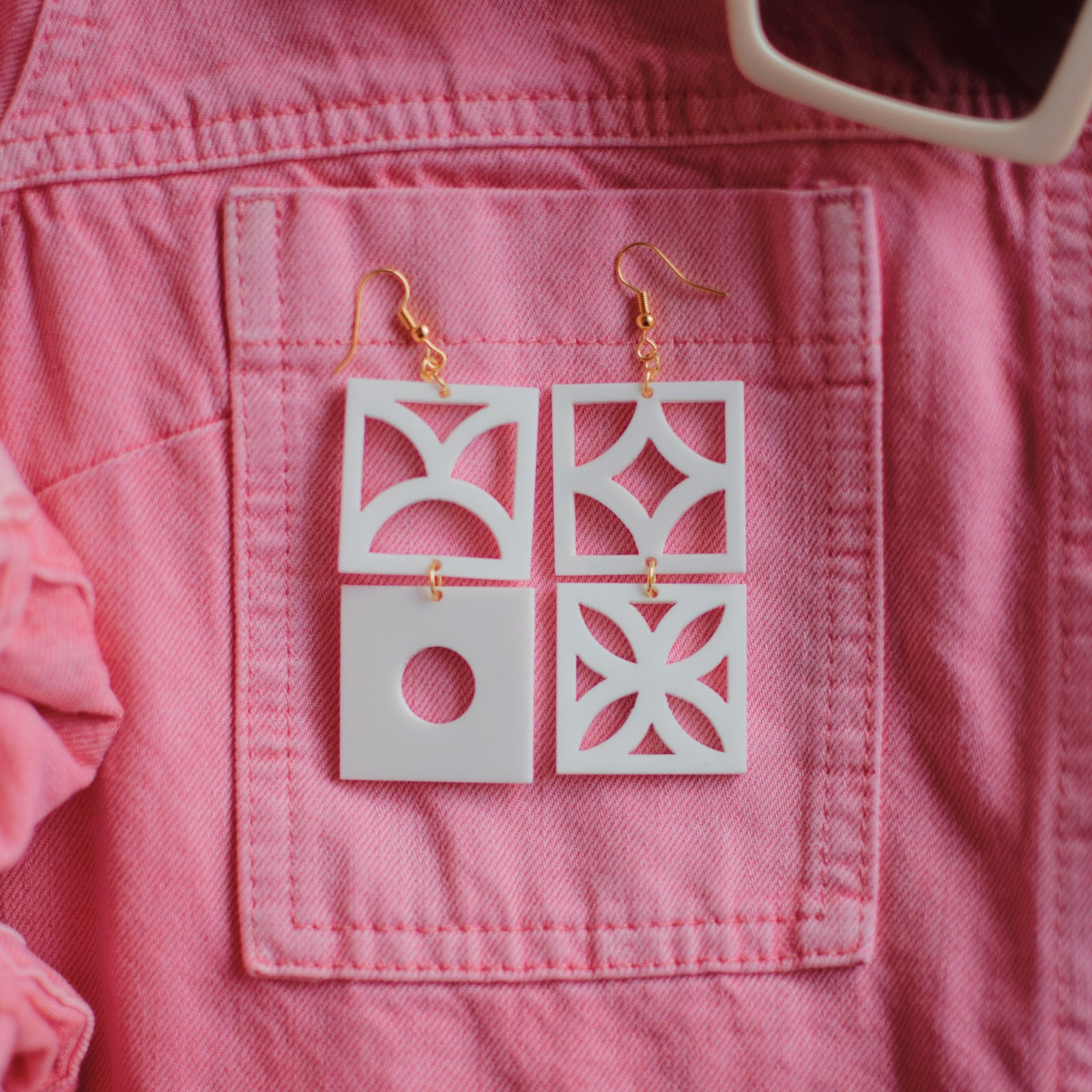 Earrings - Breeze Block Mismatched Dangle - Style No. 11