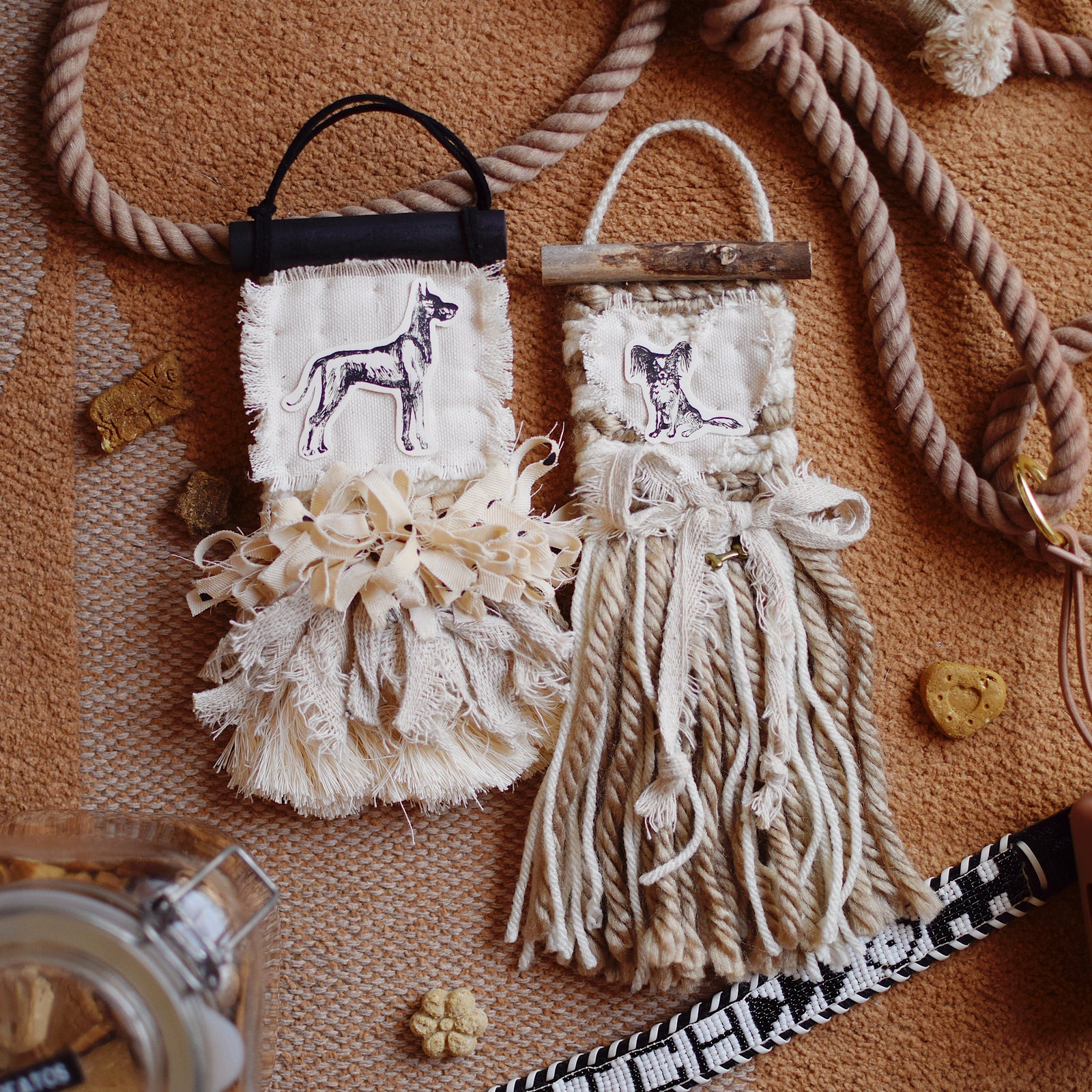 Mini Weave - DOGS - GREAT DANE + PAPILLON