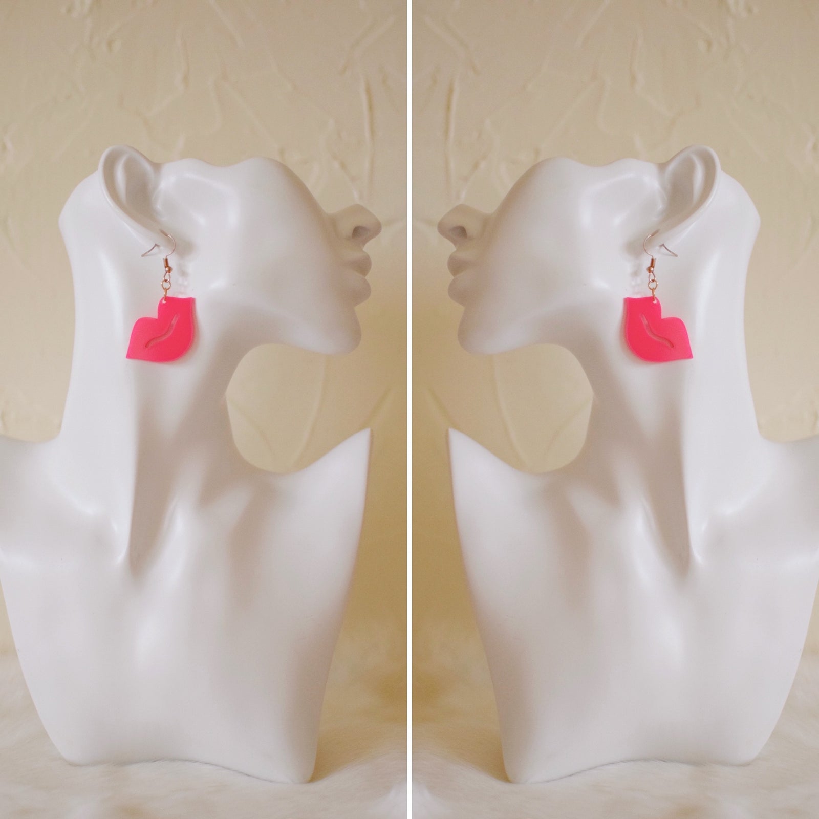 Earrings - Valentines Day - Smooch Dangles - Hot Pink