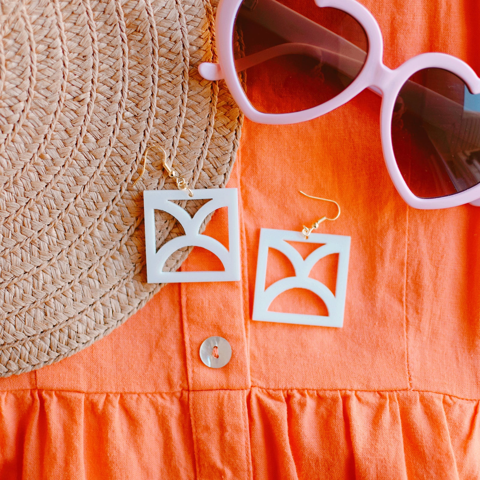 Earrings - Breeze Block Single Matching Dangle - Style No. 2