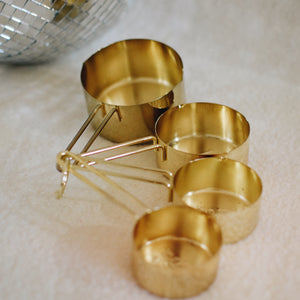 Thrifted Goods - Set of Gold Measuring Cups (Patina)