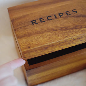 Thrifted Goods - Wooden Acacia Recipes Box