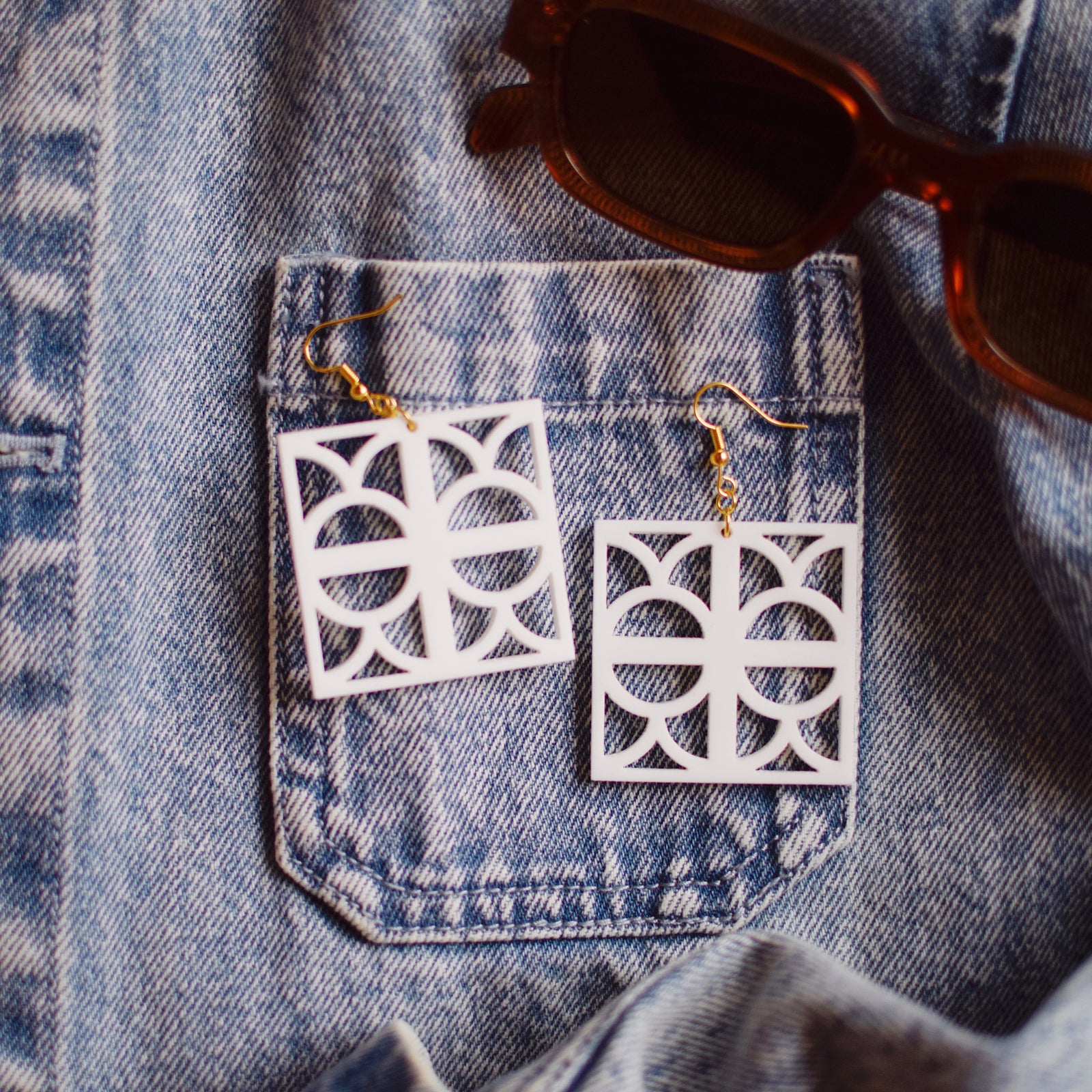 Earrings - Breeze Block Stacked Mega Dangle - Style No. 2