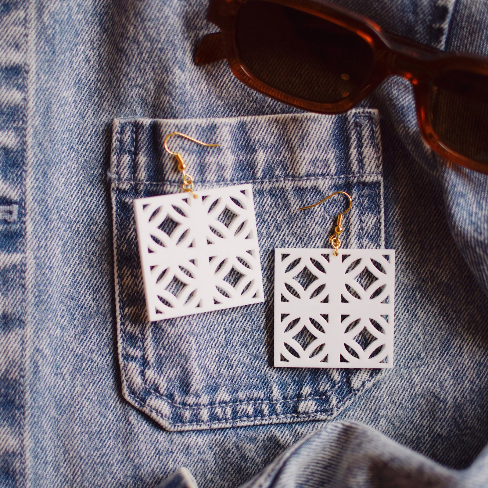 Earrings - Breeze Block Stacked Mega Dangle - Style No. 7