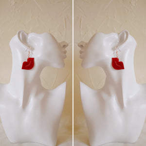 Earrings - Valentines Day - Smooch Dangles - Translucent Fuschia