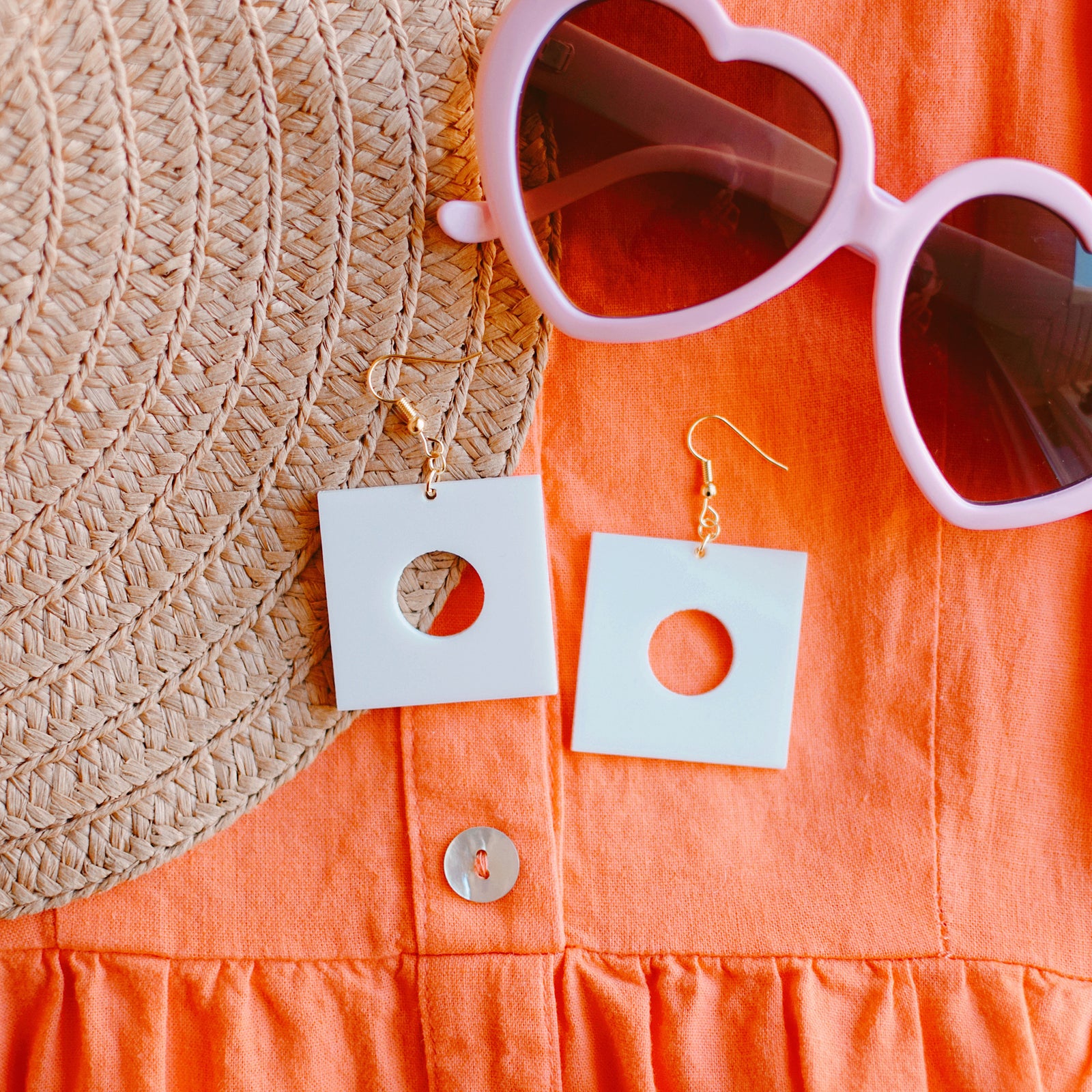 Earrings - Breeze Block Single Matching Dangle - Style No. 6