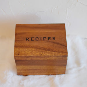 Thrifted Goods - Wooden Acacia Recipes Box