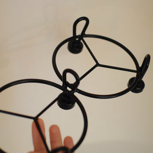 Wrought-Iron Peace Sign Raised Dog Bowl Holder
