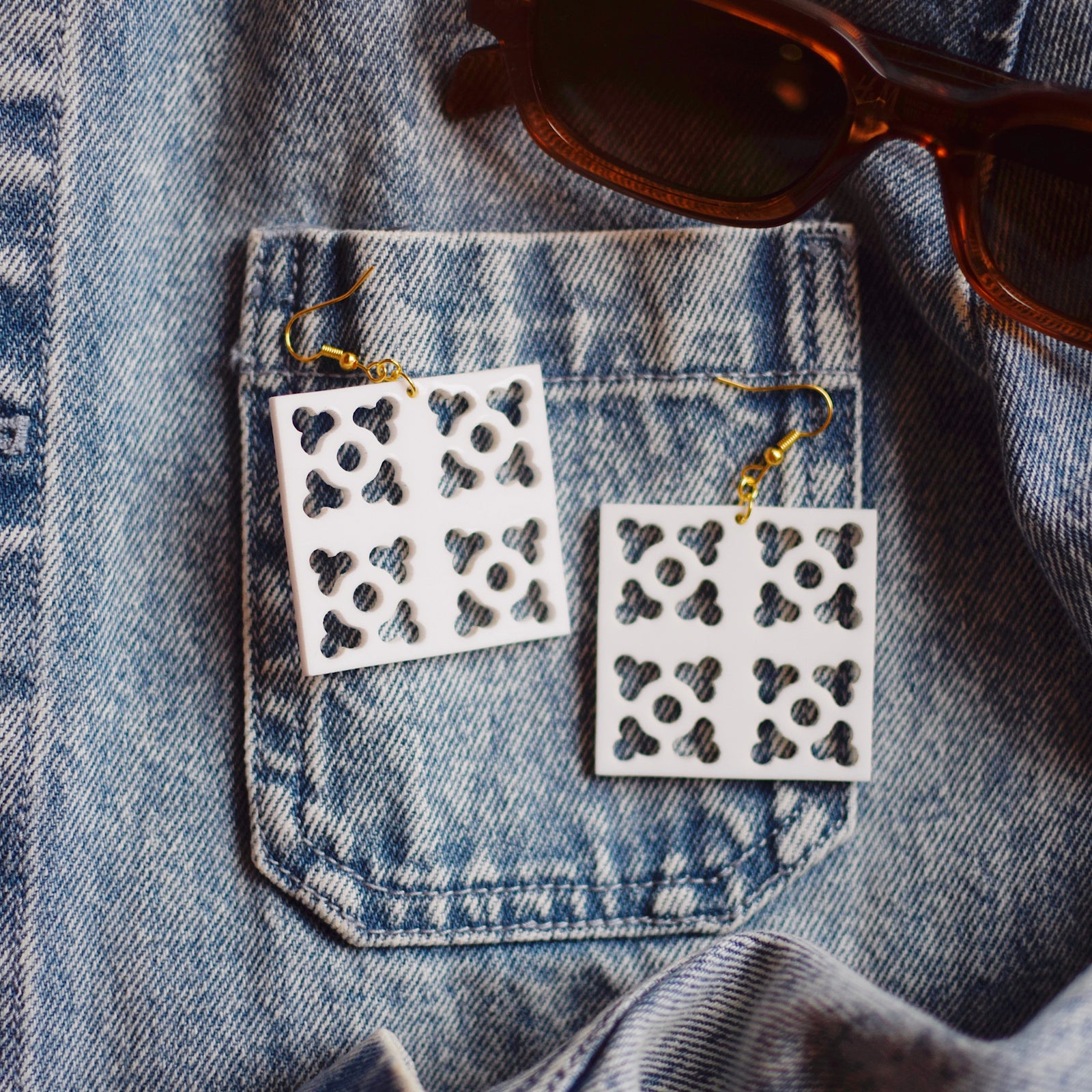 Earrings - Breeze Block Stacked Mega Dangle - Style No. 5