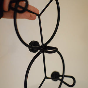 Wrought-Iron Peace Sign Raised Dog Bowl Holder