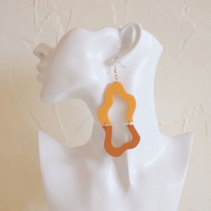 Earrings - Cinco de Mayo -  Tangerine/Terra Cotta Colorblock Wiggles