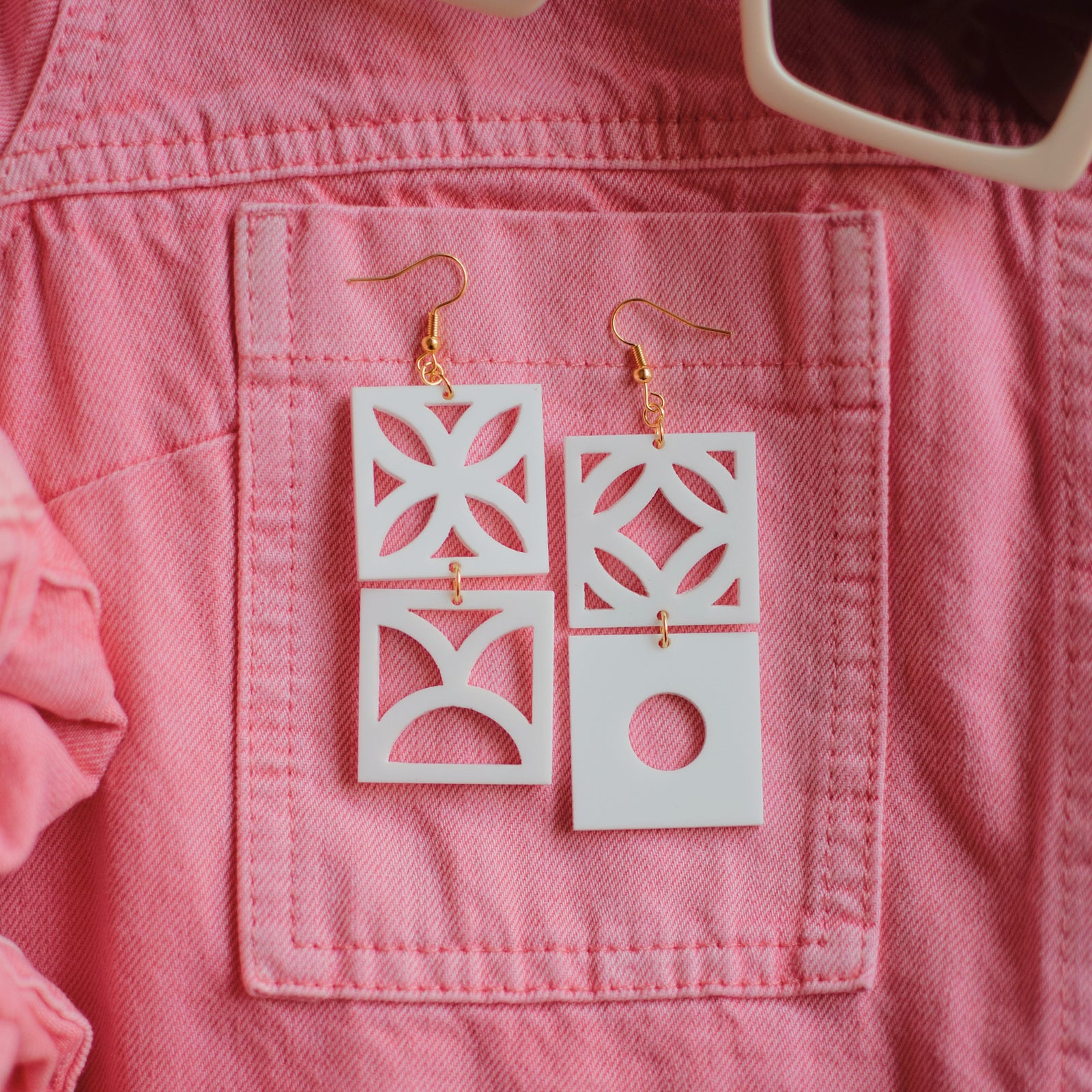 Earrings - Breeze Block Mismatched Dangle - Style No. 9