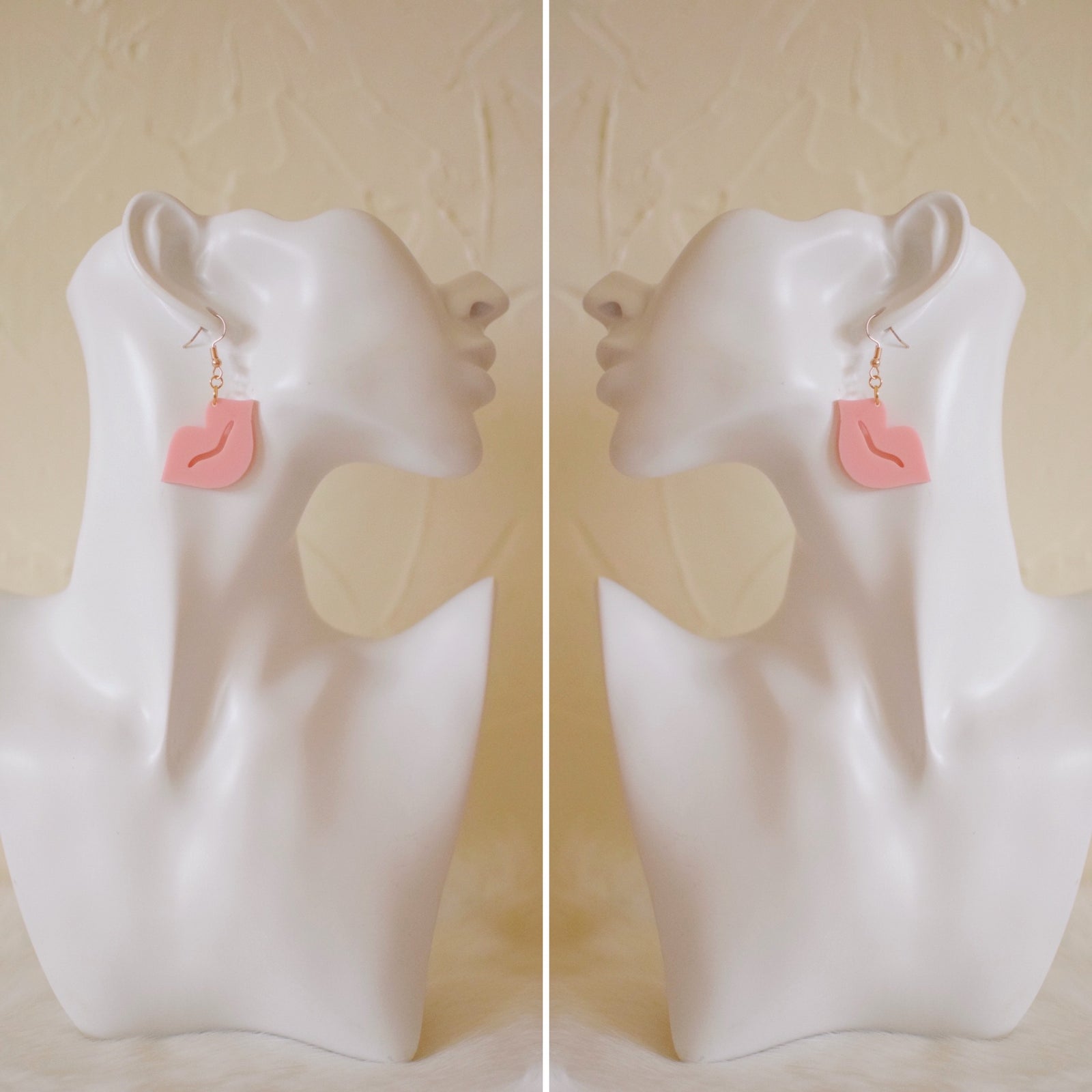 Earrings - Valentines Day - Smooch Dangles - Bubblegum Matte