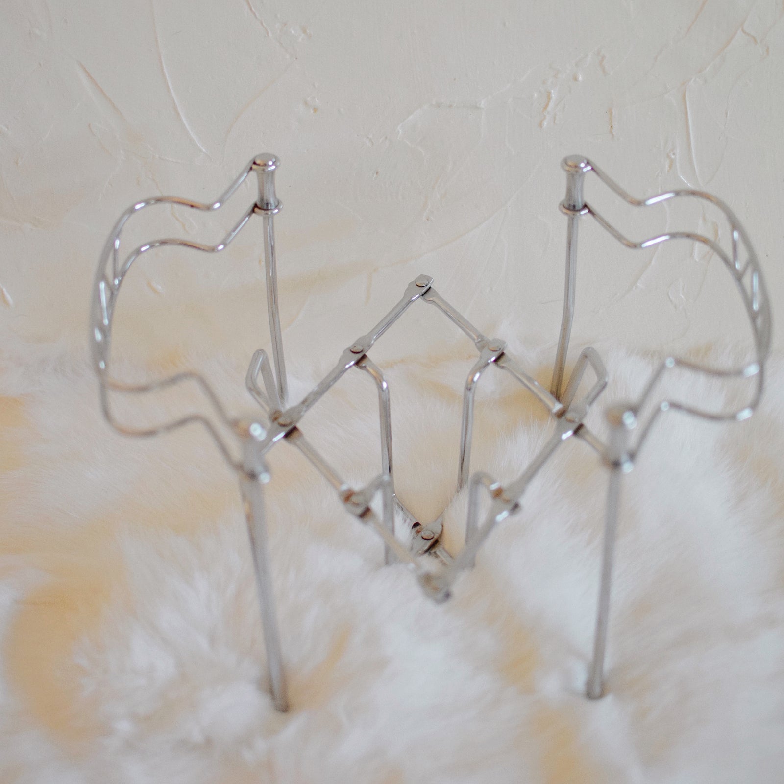 Styling Piece - Vintage MCM Expandable Chrome Trivet Casserole Dish Holder