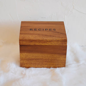 Thrifted Goods - Wooden Acacia Recipes Box