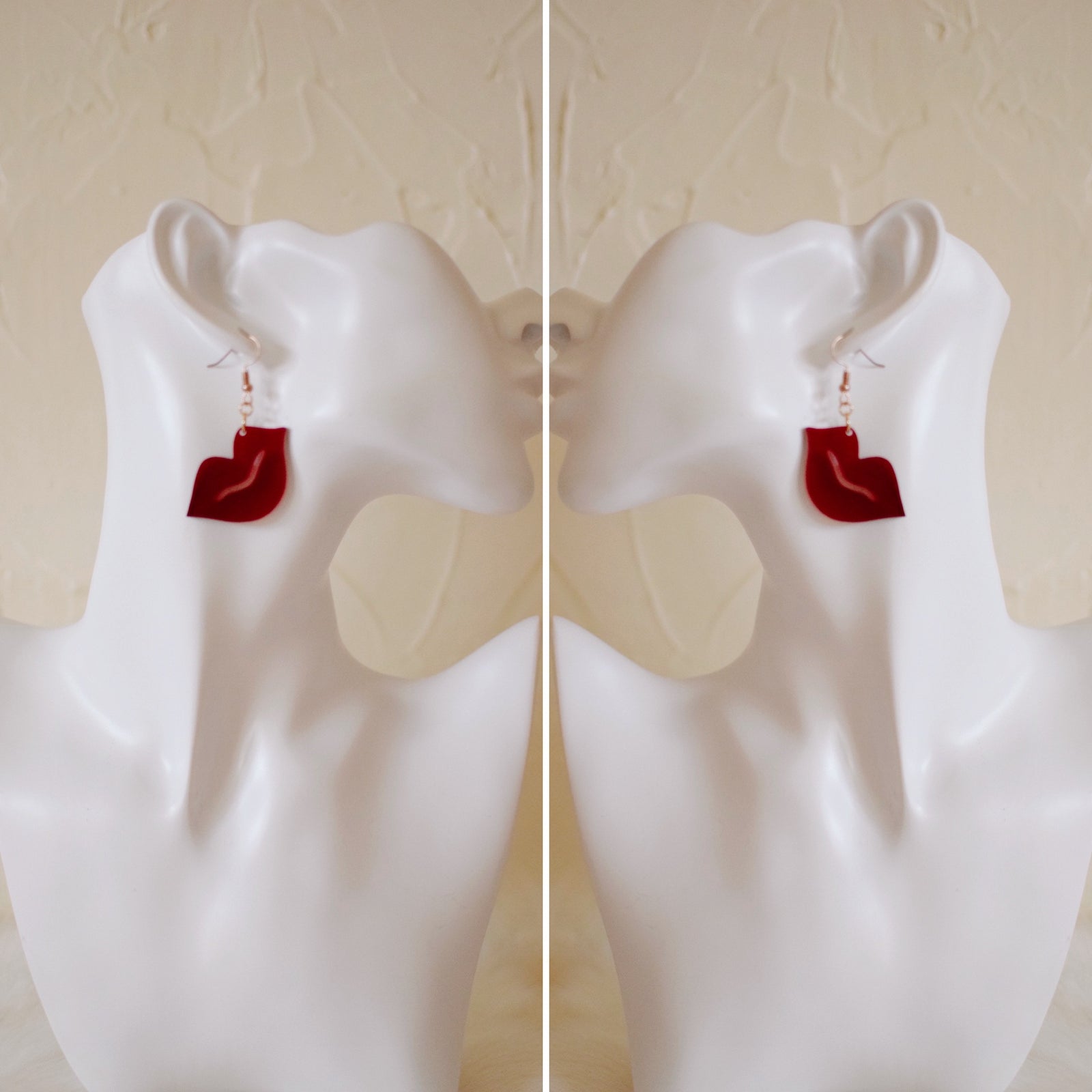 Earrings - Valentines Day - Smooch Dangles - Translucent Rose