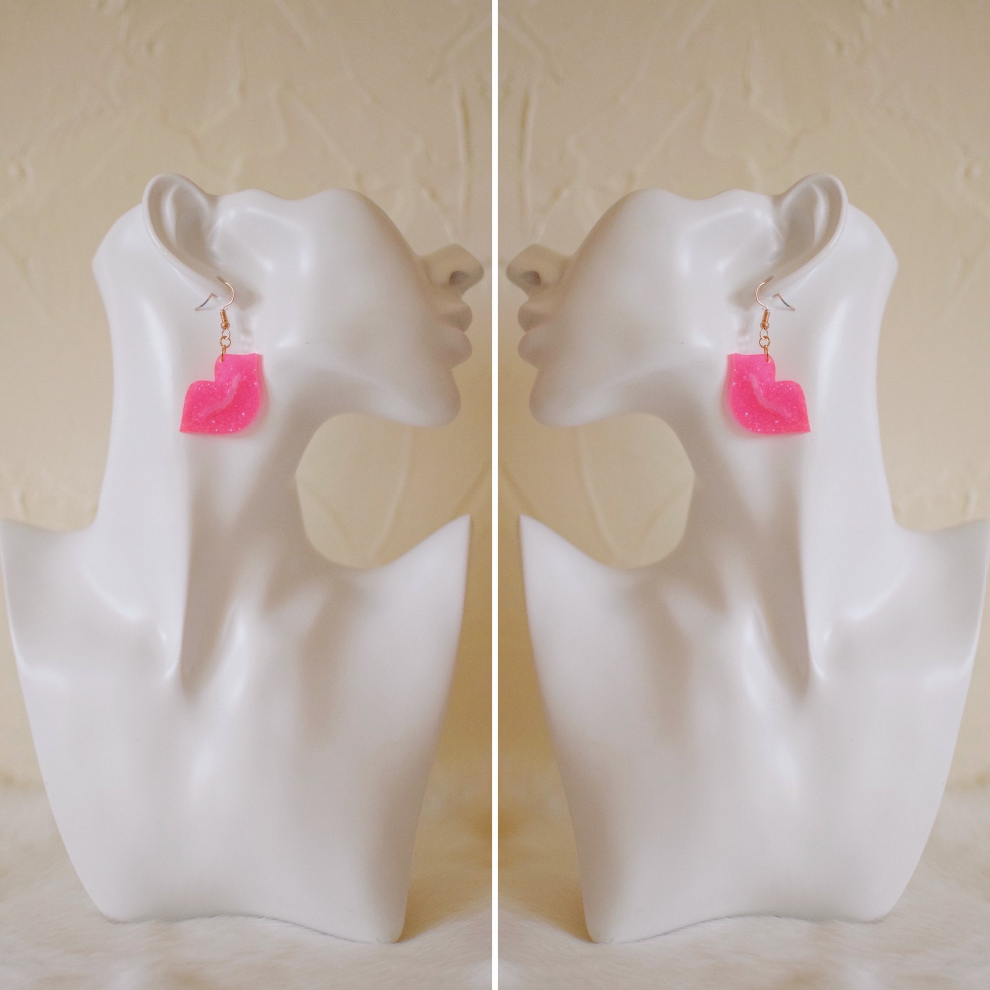 Earrings - Valentines Day - Smooch Dangles - Hot Pink Party