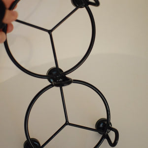 Wrought-Iron Peace Sign Raised Dog Bowl Holder