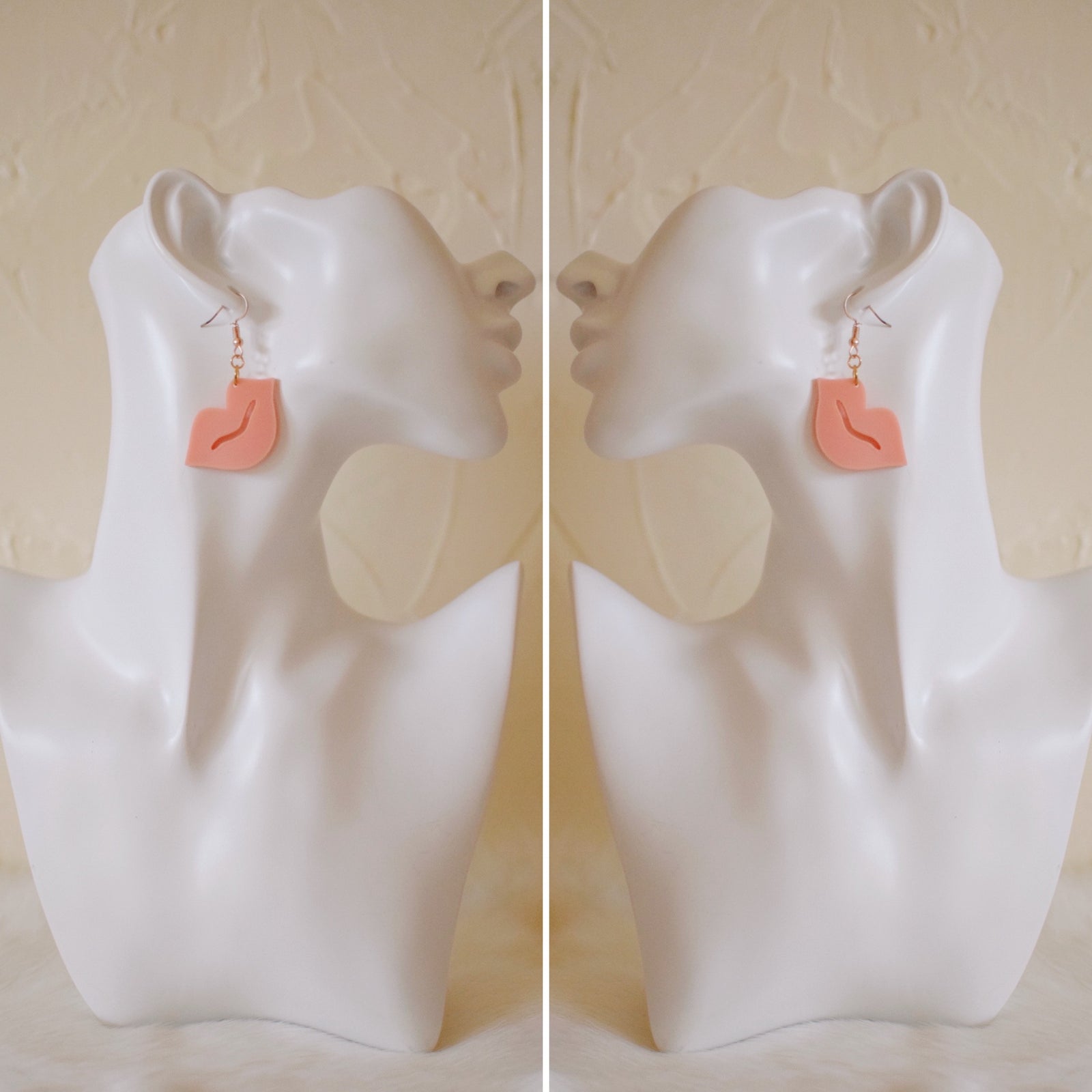 Earrings - Valentines Day - Smooch Dangles - Glossy Pink