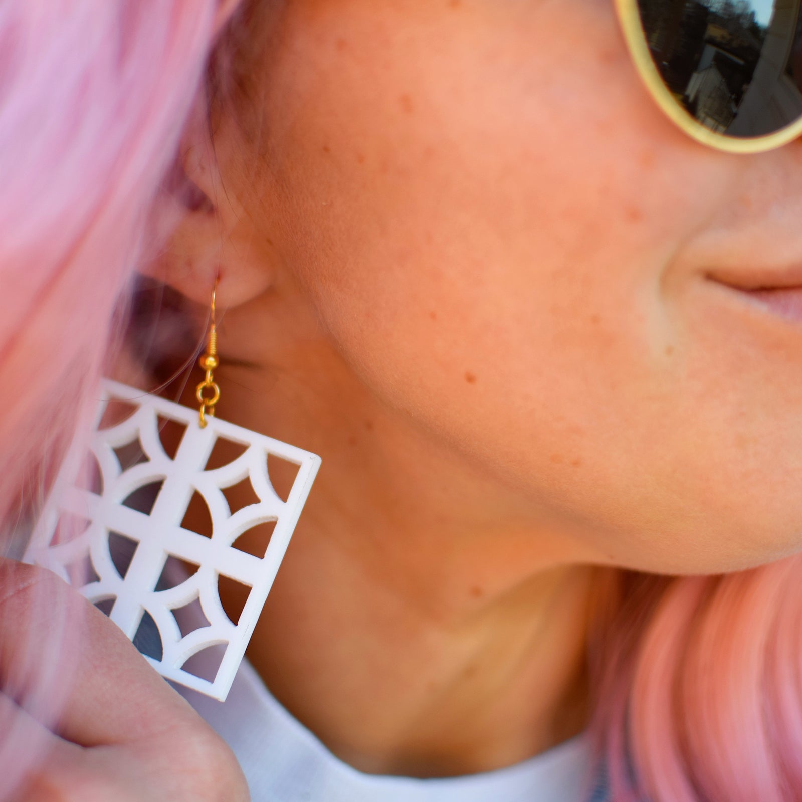 Earrings - Breeze Block Stacked Mega Dangle - Style No. 1