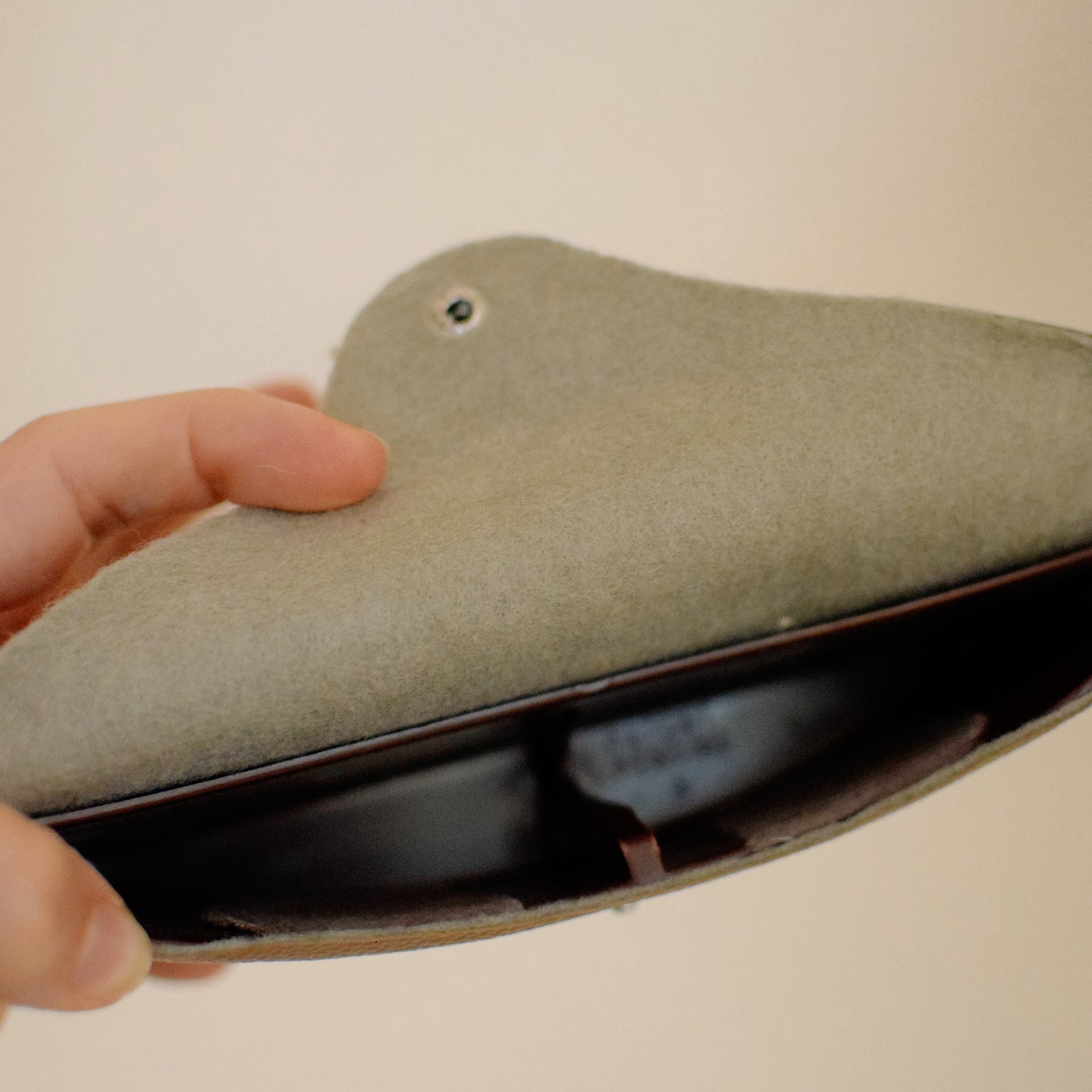 Ray-Ban Soft Leather Sunglass Case - Light Brown w/Gold Enclosure