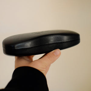 Ray-Ban Hard Leather Sunglass Case - Black with Light Grey Interior