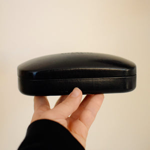 COACH Hard Leather Sunglass Case - Black with Black Interior