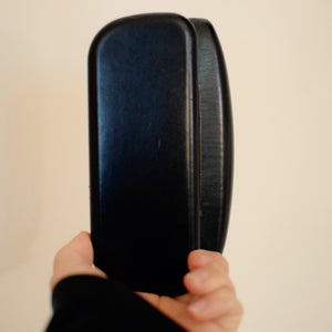 COACH Hard Leather Sunglass Case - Black with Black Interior