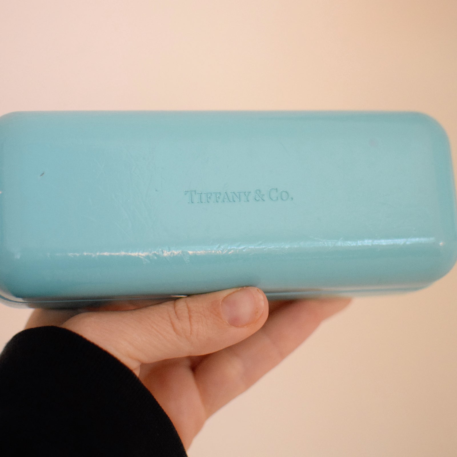 Tiffany & Co. Hard Leather Sunglass Case - Tiffany Blue with Tan Velvet Interior