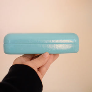 Tiffany & Co. Hard Leather Sunglass Case - Tiffany Blue with Tan Velvet Interior