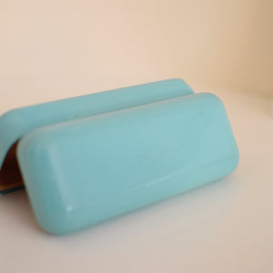 Tiffany & Co. Hard Leather Sunglass Case - Tiffany Blue with Tan Velvet Interior
