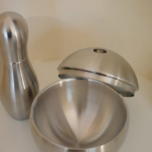 Bowling Ball + Pin Bar Set - MCM Ice Bucket + Cocktail Shaker - Stainless Steel