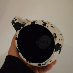 Handmade Black + White Splatter Mug