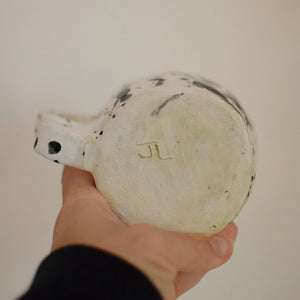 Handmade Black + White Splatter Mug