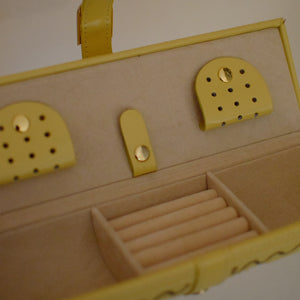 Travel Jewelery Case - Butter Yellow with Hand-painted Daisies