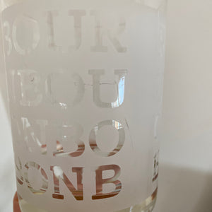 Thrifted Goods - Matching Pair of Novelty Frosted Bar Glasses (Bourbon + Stotch)