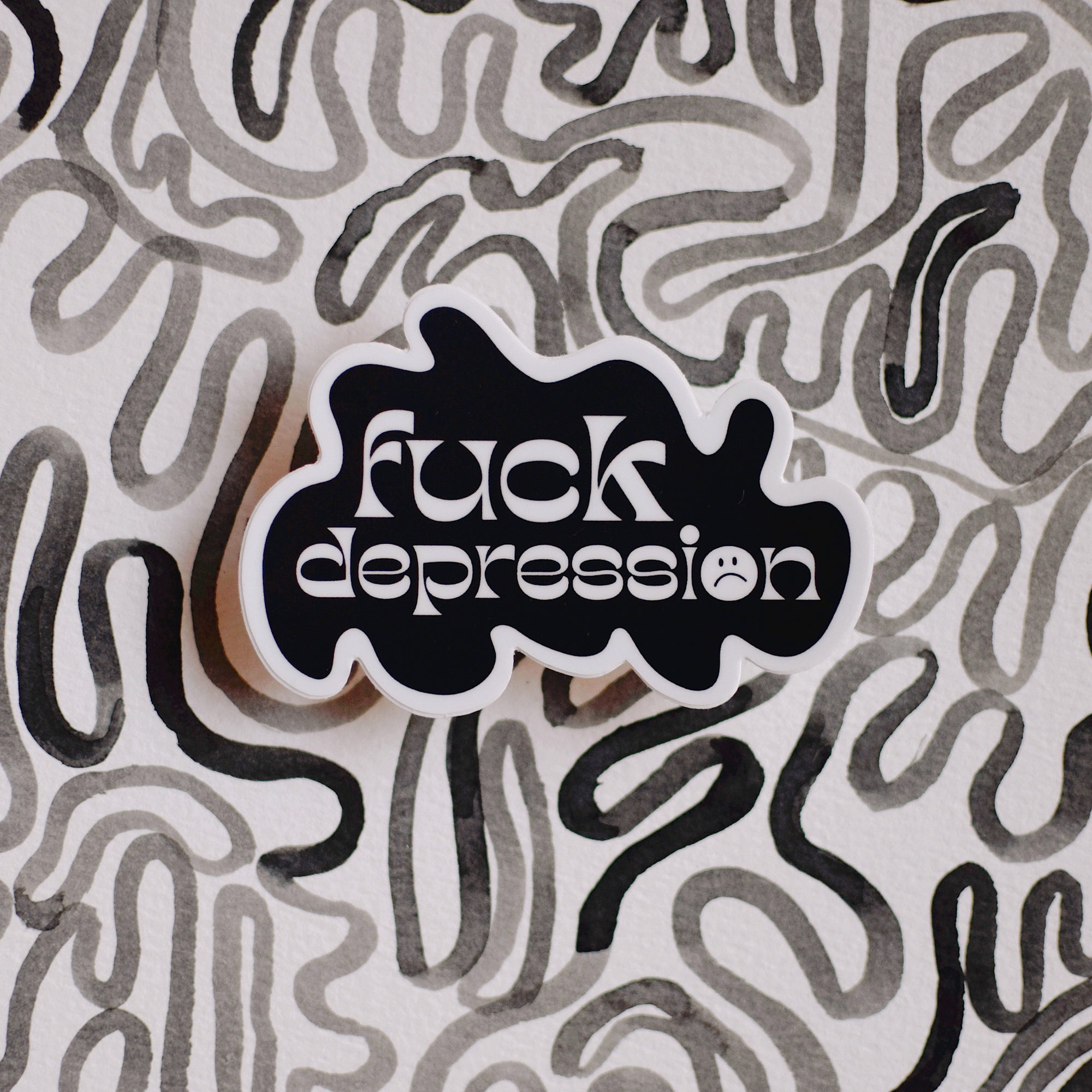 Sticker - fuck depression :(