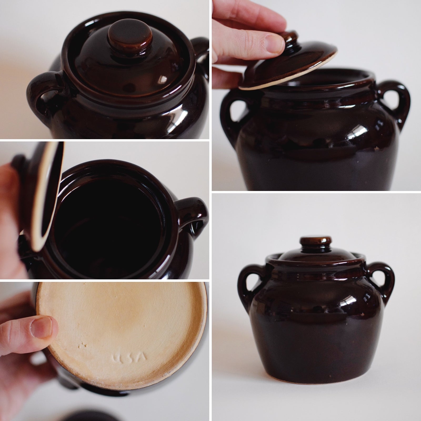 Styling Piece - Vintage Brown Pottery Pot w/lid