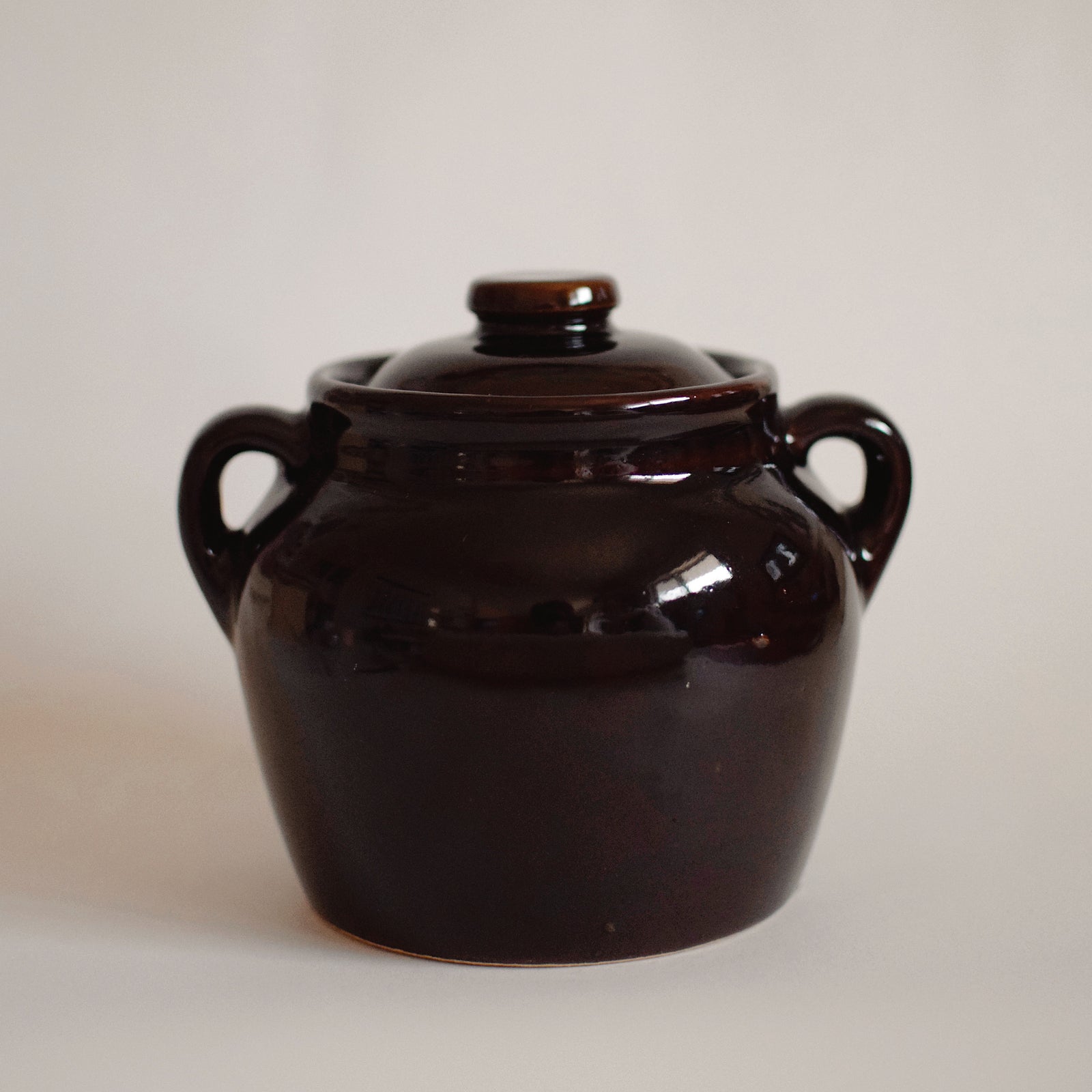 Styling Piece - Vintage Brown Pottery Pot w/lid