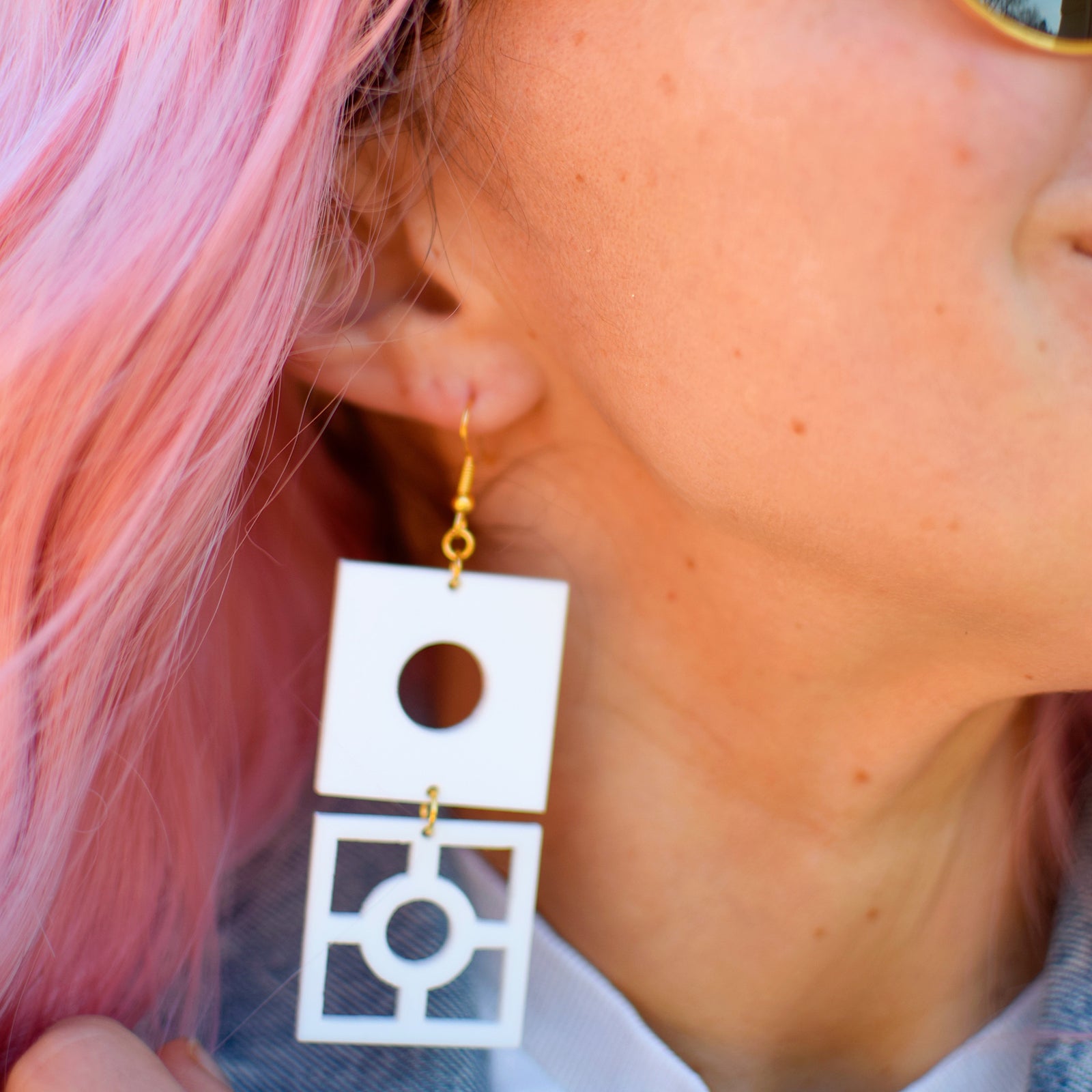 Earrings - Breeze Block Mismatched Dangle - Style No. 9