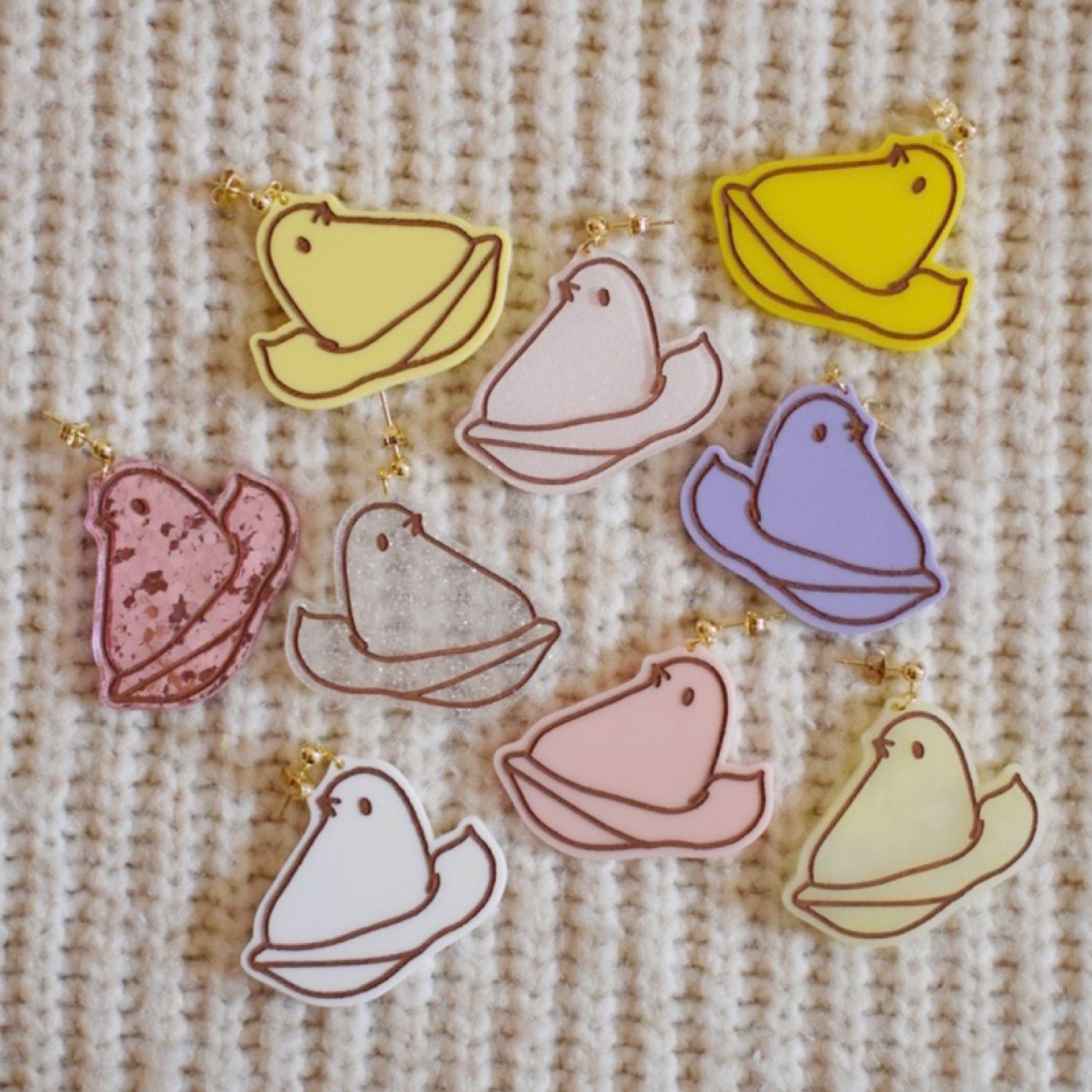 Earrings - Spring/Easter - Chick Peep Post Dangles