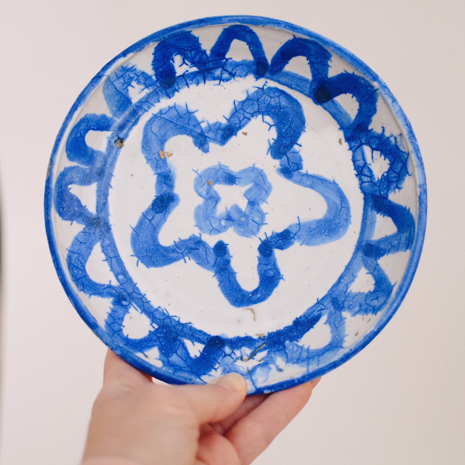 Styling Piece - Handmade Pottery Dish (Blue + White)
