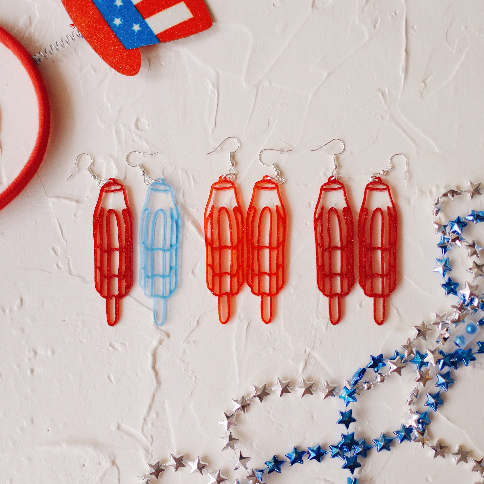 Earrings - 4th of July - Bomb Pop Outlines (All Colorways)