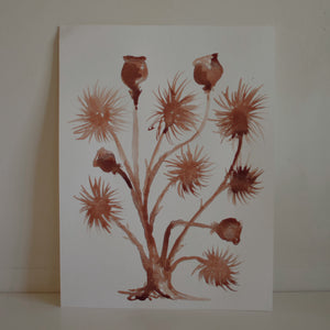 Original Watercolor Painting - Luna's Collection - Thistle Spray