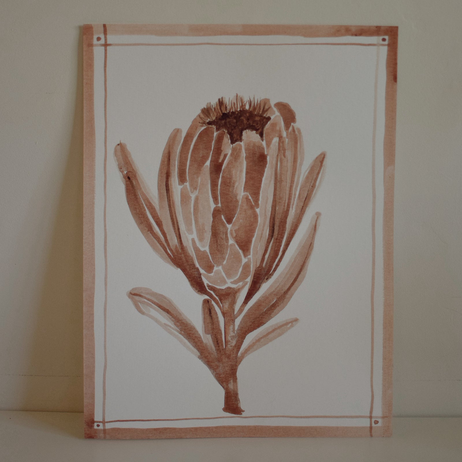 Original Watercolor Painting - Luna's Collection - Protea